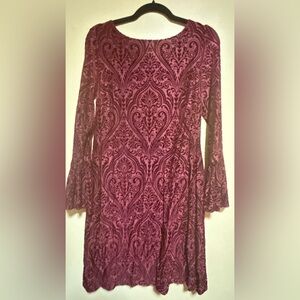 Elegant Velvet Patterned Dress